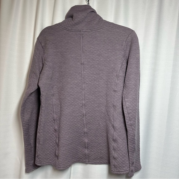 Kuhl Sweatshirt Women's L Top Purple Quilted Funnel Neck Pullover Outdoor Wool - Picture 9 of 13